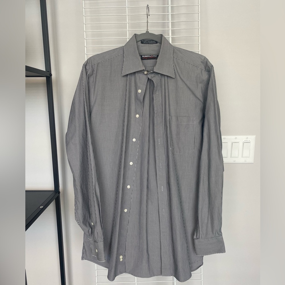 Kirkland Grey Pinstriped Dress shirt with collar Size 15